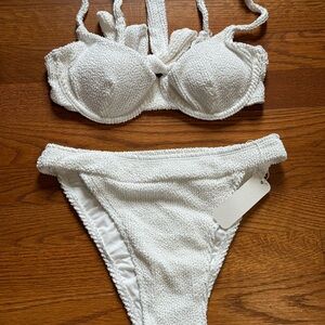 Elegant White Textured Bikini Set